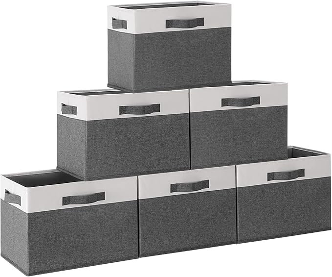 GhvyenntteS 6 Pack Fabric Storage Bins, Foldable Storage Baskets by GhvyenntteS