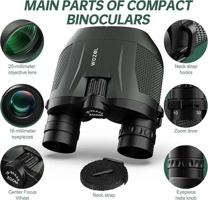 10-30x25 Small Compact Binoculars - Image 7