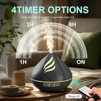 Essential Oil Scent Diffuser: 500ML Aroma Diffuser with Remote Control, Large Fragrance Aromatherapy Diffuser for Bedroom Home, Mist Humidifier with 14 Colors LED Lights and waterless Auto-Off, Black