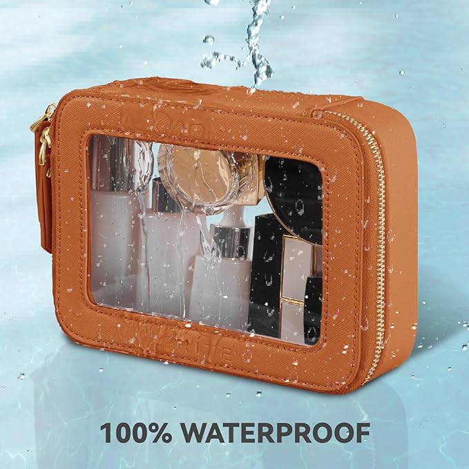 Prite Clear Makeup Bag Cosmetic Organizer Case Waterproof Travel Toiletry Bag - Image 4