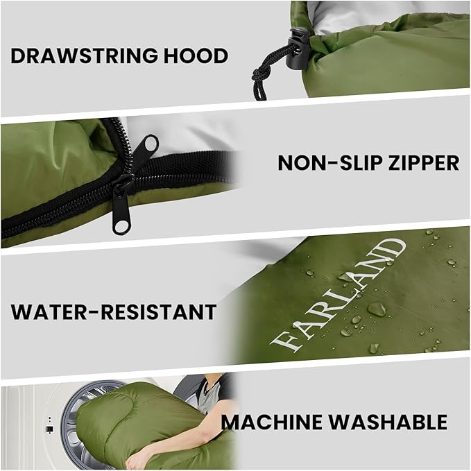 FARLAND Sleeping Bags 30℉ for Adults Teens Kids - Image 7