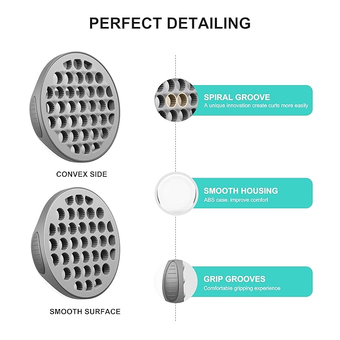 Silicone Twist Hair Brush, Magic Curling Hair Tool for Afro Curls,Vertical Stripe Curl Brushes, Detachable Two-Sided for Men Women Boy Girl Comb, Gray, 1 Piece