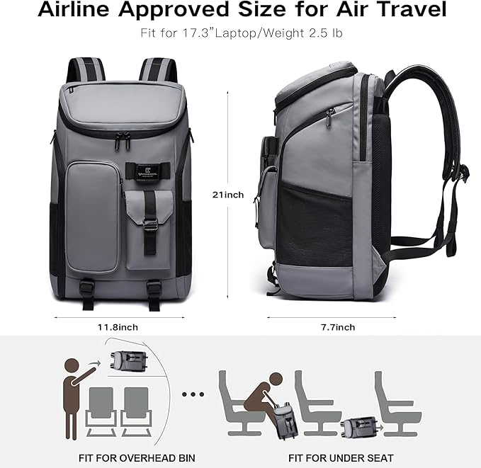 Carry on Travel Backpack for Men Women, 30L Multi-Pocket 17.3inch Laptop - Image 5