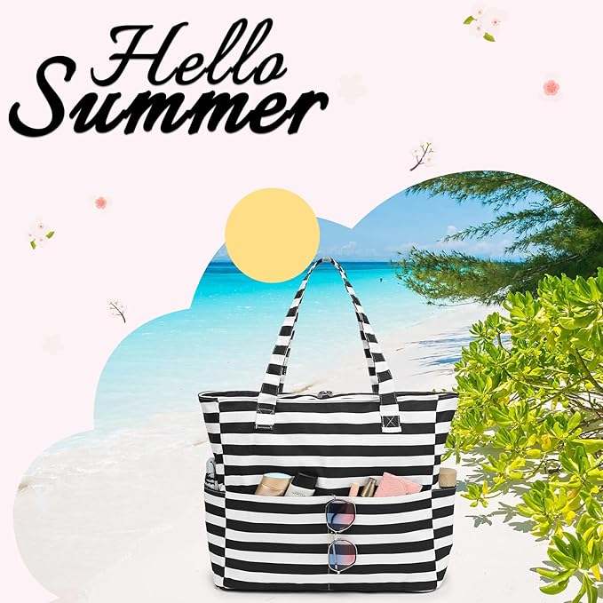 Beach Pool Bags Tote for Women Ladies Large Gym Tote Carry On Bag - Image 7