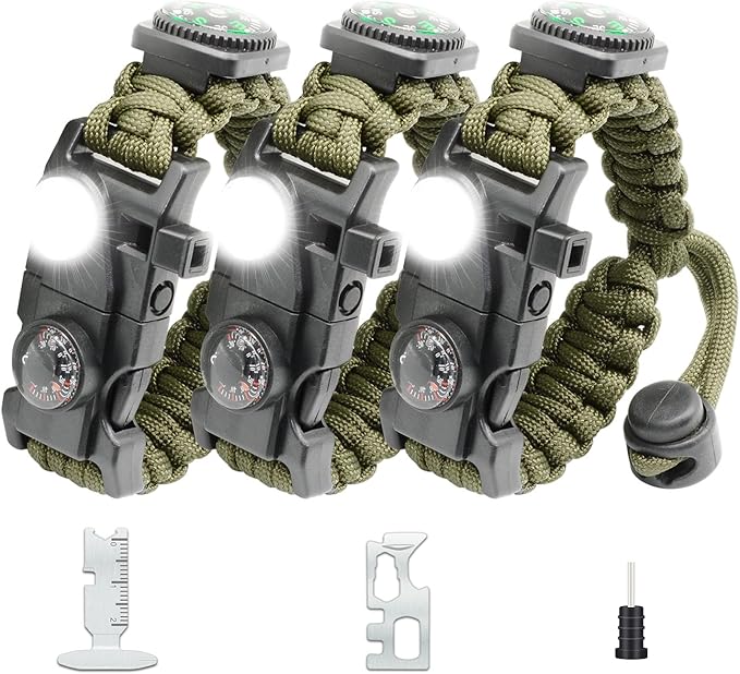 20 in 1 Survival Paracord Bracelet Adjustable Gear Kit by NVioAsport