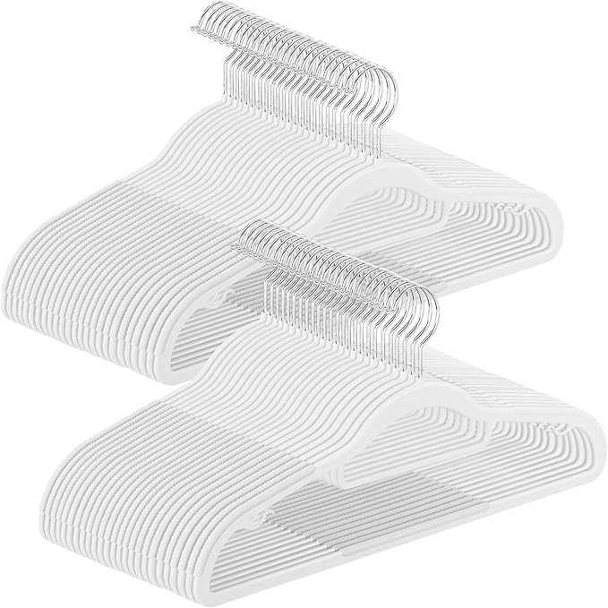 SONGMICS Pack of 50 Coat Hangers, Space-Saving Plastic Clothes Hangers by SONGMICSbySONGMICSHOME