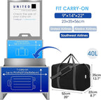 Narwey Carry on Luggage 22x14x9 Airline Approved Foldable Duffle Bag - Image 2