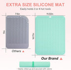 Oversize Silicone Heat Resistant Mat, Portable Travel Mat Cover for Curling Irons, Flat Irons, Hair Straightener and Hot Hair Styling Tools(14.2" x 11")