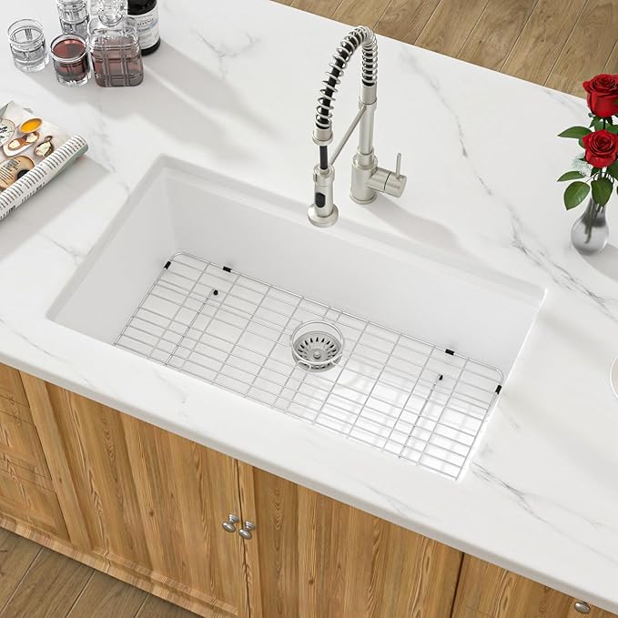 30 White Granite Composite Kitchen Sink - Image 2