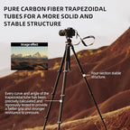 Fotopro Compact Carbon Fiber Travel Tripod, 60 inches Professional Heavy Duty - Image 3