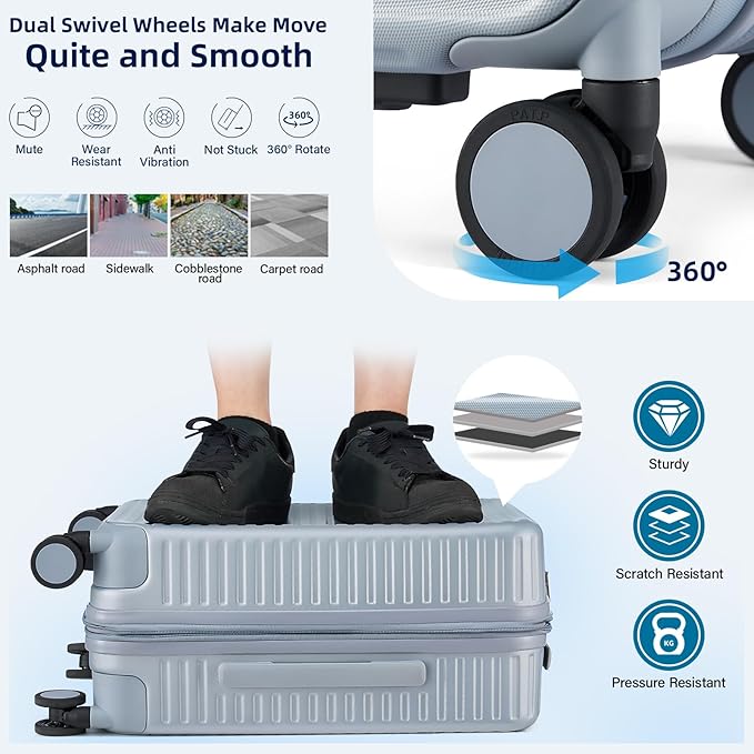 Hard Shell Suitcases Airline Approved 20 Inch Carry on Luggage - Image 6