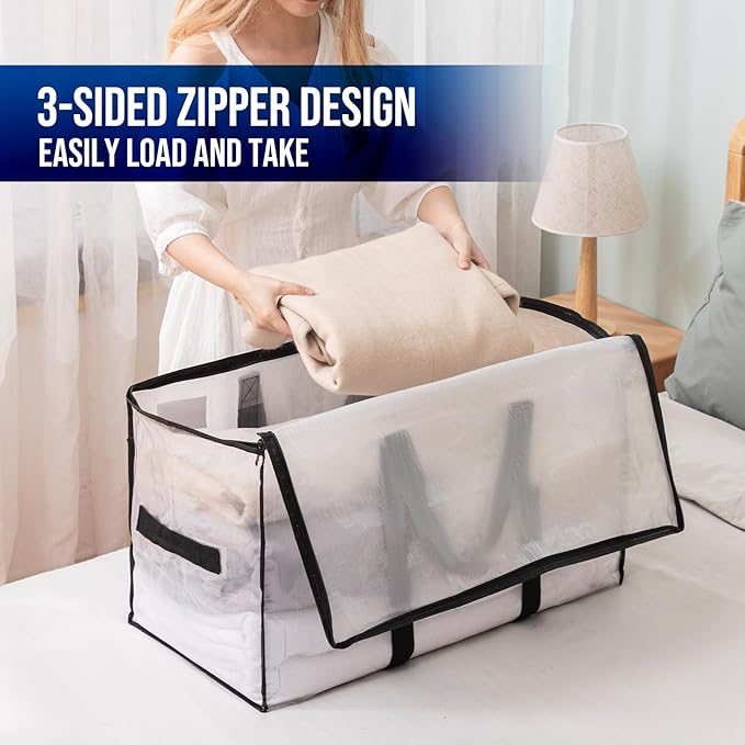 TAILI Extra Large Moving Bags, 6 Pack Clear Heavy Duty Totes - Image 6
