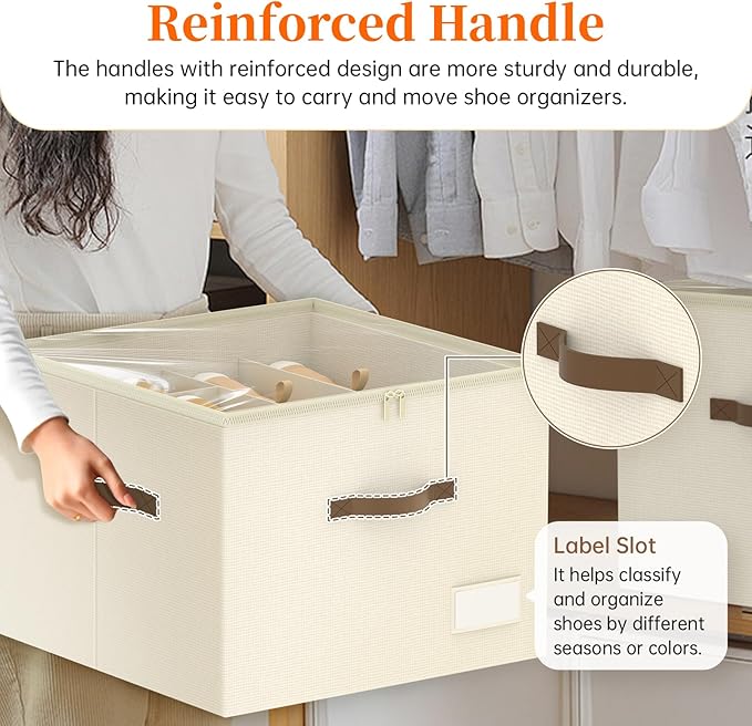Shoe Organizer for Closet, 2 Pack Shoe Organizer - Image 5
