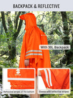 SaphiRose Hooded Rain Poncho Waterproof Raincoat Jacket - Image 6