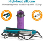 Polder High-Heat Silicone Hot Sleeve Cover for Flat Iron, Curling Iron, Hair Straightener, Portable Travel Pouch for Hot Hair Styling Tools, Organizer Sleeve for Travel or at Home Use, Purple