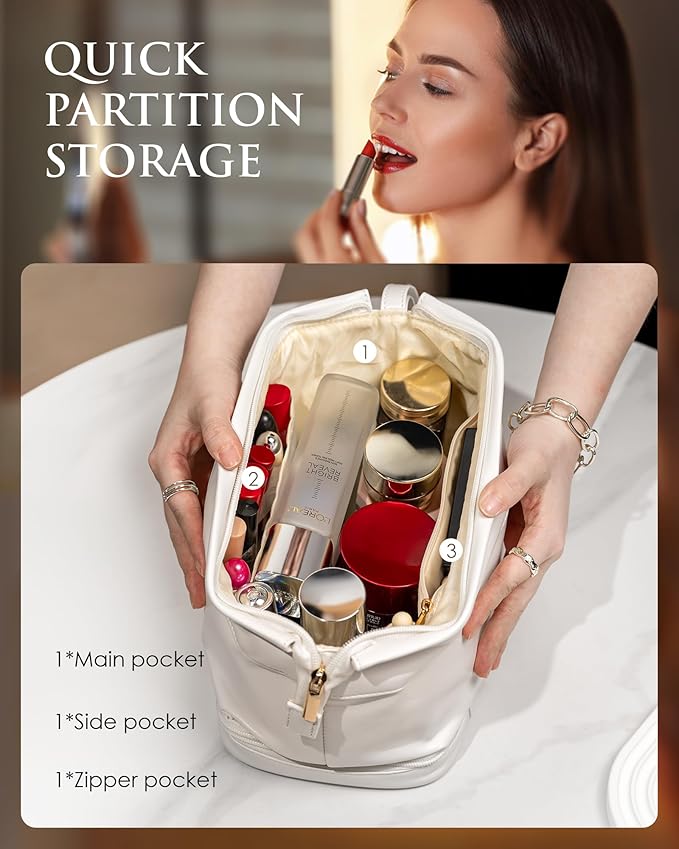Women Gifts, Initial Large Makeup Bag, Travel Essentials, Personalized Double - Image 4