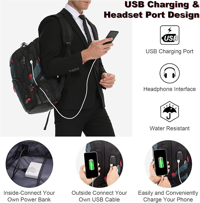 LOVEVOOK Travel Backpack for Men 17inch Large Work Backpack for Men Large - Image 5
