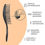 Ninabella Spiral Hairbrush - Detangle Hair Brush - For Brushing Wet or Blow Dry Hair - Detangler Vent Brush