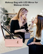 Chomeiu Makeup Bag with LED Mirror, Large Train Case - Image 8
