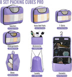 Veken 8 Set Packing Cubes for Travel Essentials, Suitcase Organizer Bags in 4 - Image 2