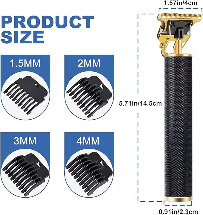 YOGINGO Professional Hair Trimmer for Men, Beard Trimmer Hair Clippers for Men, Cordless Rechargeable Hair Trimmer Metal Body Cutting Grooming Kit,Beard Shaver Barbershop