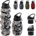 Collapsible Travel Water Bottle18oz, Reuseable Silicone Foldable Water Bottles by KUNHANG