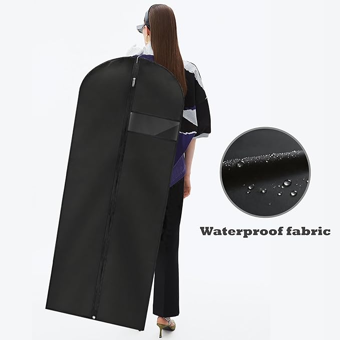 Dress Bags for Gowns Long, Suit Bag Cover for Storage and Travel, 2 Pack - Image 6