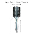 InfinitiPro by Conair Hairbrush, Porcupine Round Brush, Detangler Brush Helps Reduce Frizz and Add Volume, Smoothwrap Series in Icy Blue, Pack of 1