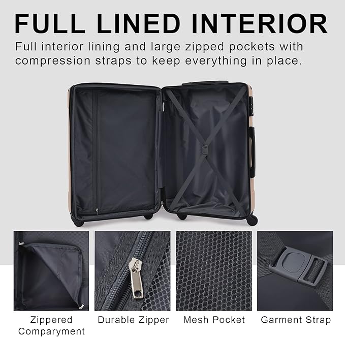 Merax 28 Inch Checked-Large Luggage - Image 9