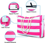 Becokan Beach Bags for Women Large Waterproof Beach Tote Bag Zipper Beach Bags - Image 2