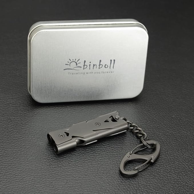 Whistle Emergency Whistles Keychain Rape Whistle Stainless Steel High Decibel - Image 3