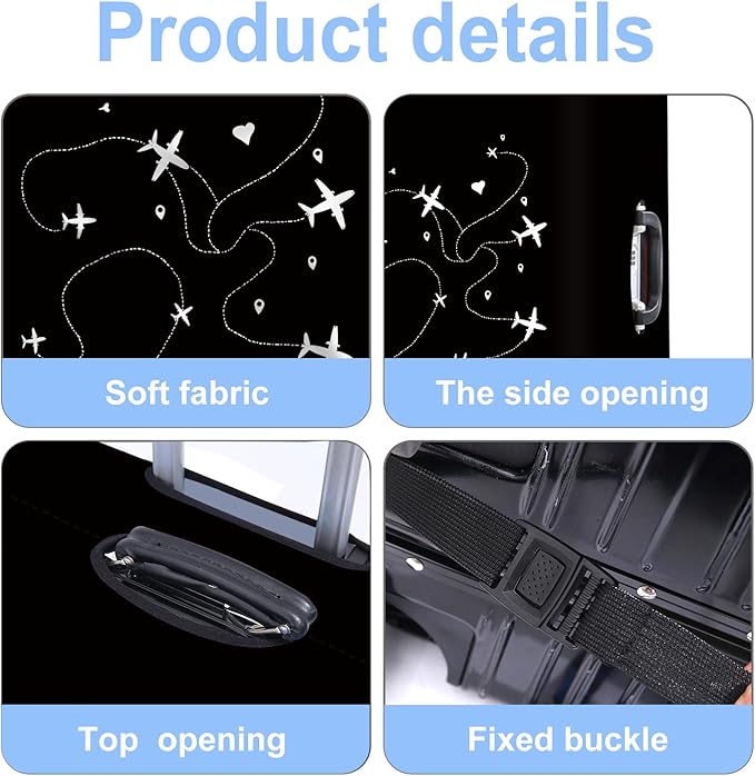 Luggage Cover Washable Suitcase Protector Anti-Scratch, Stretchable Fit - Image 4