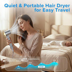 Hair Dryer, 150,000 RPM Brushless Motor, Ultra-Fast Drying with 3 Heat Settings & LED Lights, High-Speed Ionic Blow Dryer, Low Noise Lightweight with Diffuser & Nozzle for Home, Salon, Travel