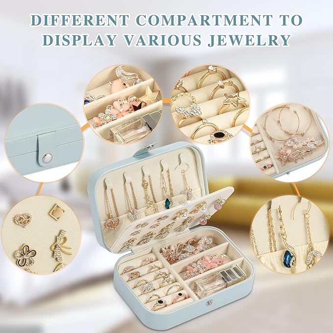 Travel Jewelry Box, PU leather Small Jewelry Organizer - Image 4