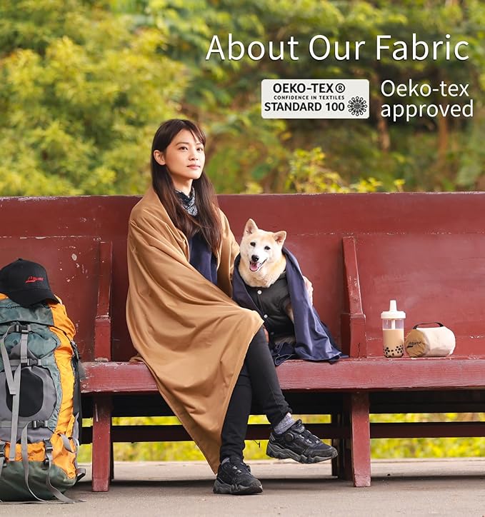 Travel Blanket Lightweight and Breathable, 67 x 48 in Soft Airplane Flight - Image 5