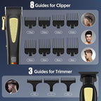 Professional Hair Clippers for Man,Hair Clippers Electric Shavers Razor T-Blade Hair Trimmer, 3 in 1 Cordless Barber Trimmer Bald Shavers LED Display Gifts