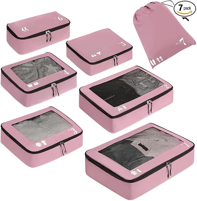 ECOHUB 7 Set Packing Cubes Tear-Resistant Luggage Packing Organizers by ECOHUB