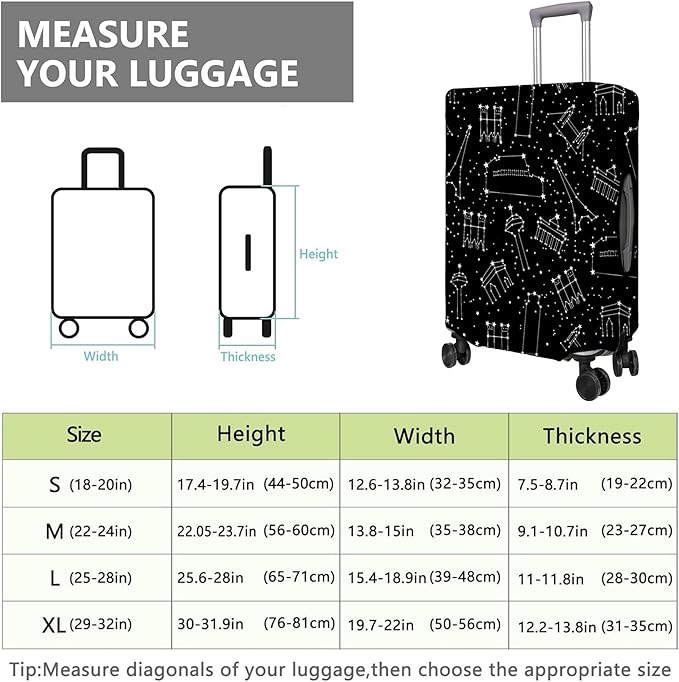 Travel Luggage Cover Suitcase Protector Fits 18-32 Inch Wheel Covers - Image 6