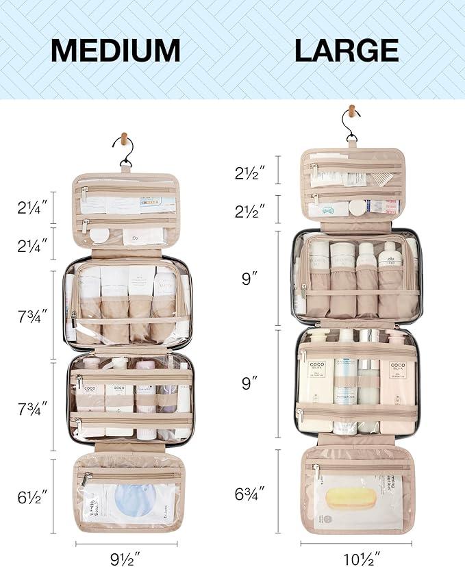 BAGSMART Toiletry Bag Hanging Travel Makeup Organizer - Image 5