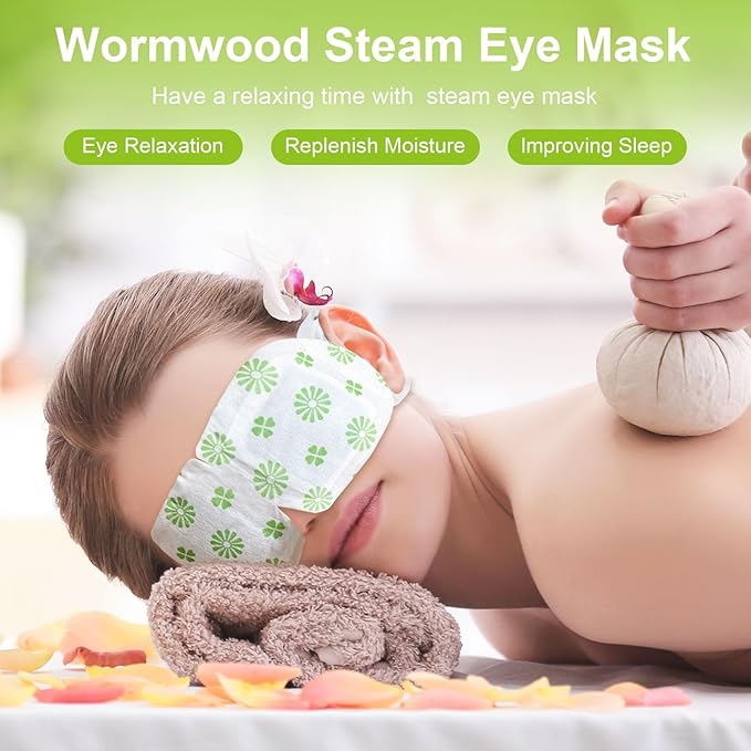 10 Packs Steam Eye Mask, Wormwood Steam Eye Masks Disposable, Self-Heating - Image 2