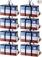 TAILI Extra Large Moving Bags, 8 Pack Clear Heavy Duty Totes by TAILI