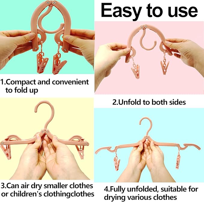 24 PCS Foldable Non Slip Plastic Clothes Hangers - Image 3