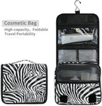 Hanging Travel Toiletry Bag Zebra Print Portable Makeup Organizer Cosmetic Bag Toiletry Kit for Women & Man
