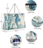 senya Large Beach Bags Totes Canvas Tote Shoulder Bag Soft Wave Water Resistant - Image 4