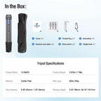 58" Carbon Fiber Tripod, Lightweight Travel Compact Tripod - Image 7