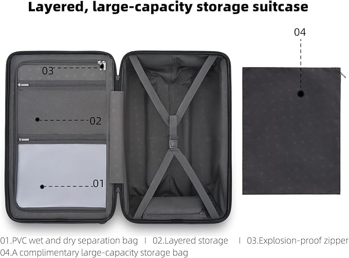 Trunk Luggage 29 Inch, Large Checked Luggage - Image 7