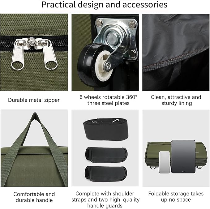 Expandable Foldable Luggage, Rolling Duffle Bag - Image 3