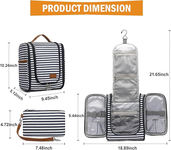 Hanging Travel Toiletry Bag, Large Capacity Cosmetic Travel Toiletry Organizer - Image 7