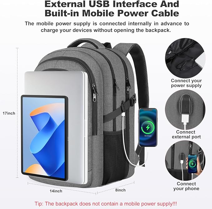 Travel Laptop Backpack, Extra Large Laptop Backpack, 17 Inch Laptop Backpack - Image 3