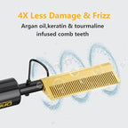 DAN Technology hot Comb Electric for Wigs,450℉Small hot Comb for Edges,Low and high Temperatures, Hair straightening Comb for Black Hair,Portable & Dual Voltage for Travel & Home…